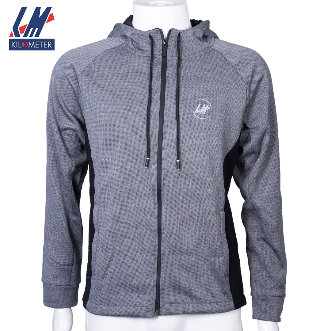 Kilometer Sports Jacket For Men(KM HD1)-Grey-XL