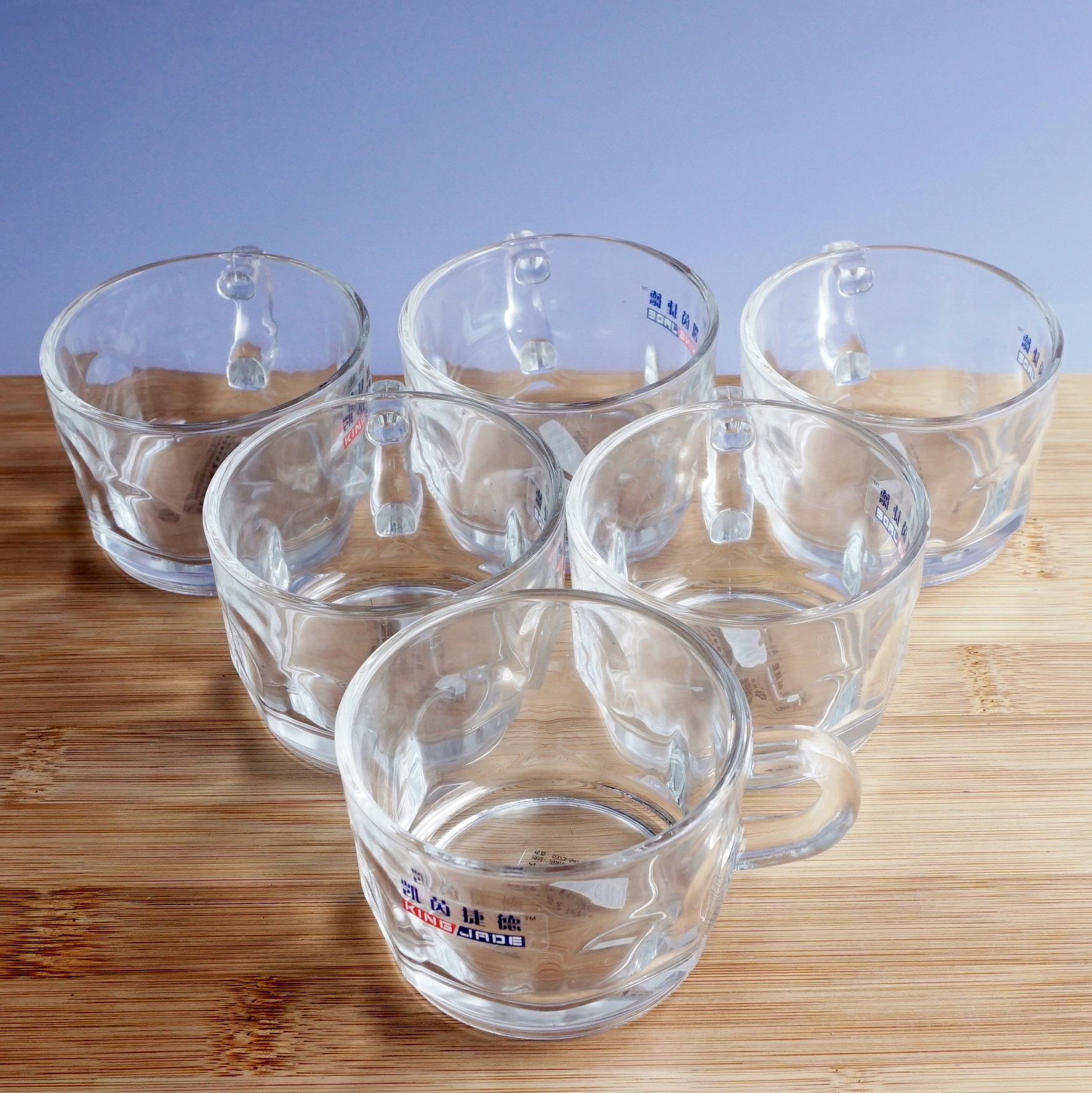 Laughing Buddha - Glass Cup (Set of 6) King Jade KJ-2406