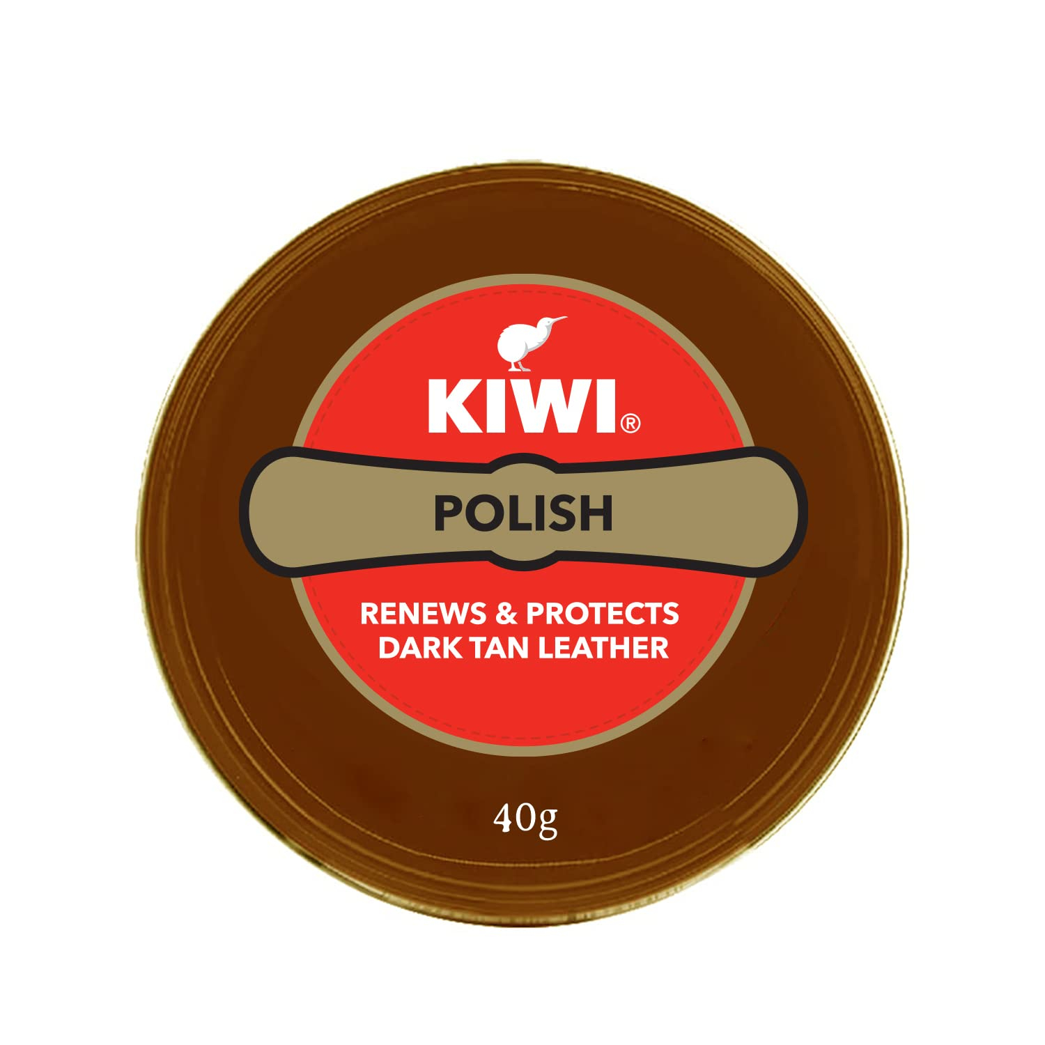 Kiwi Paste Shoe Polish - Dark Tan 40g