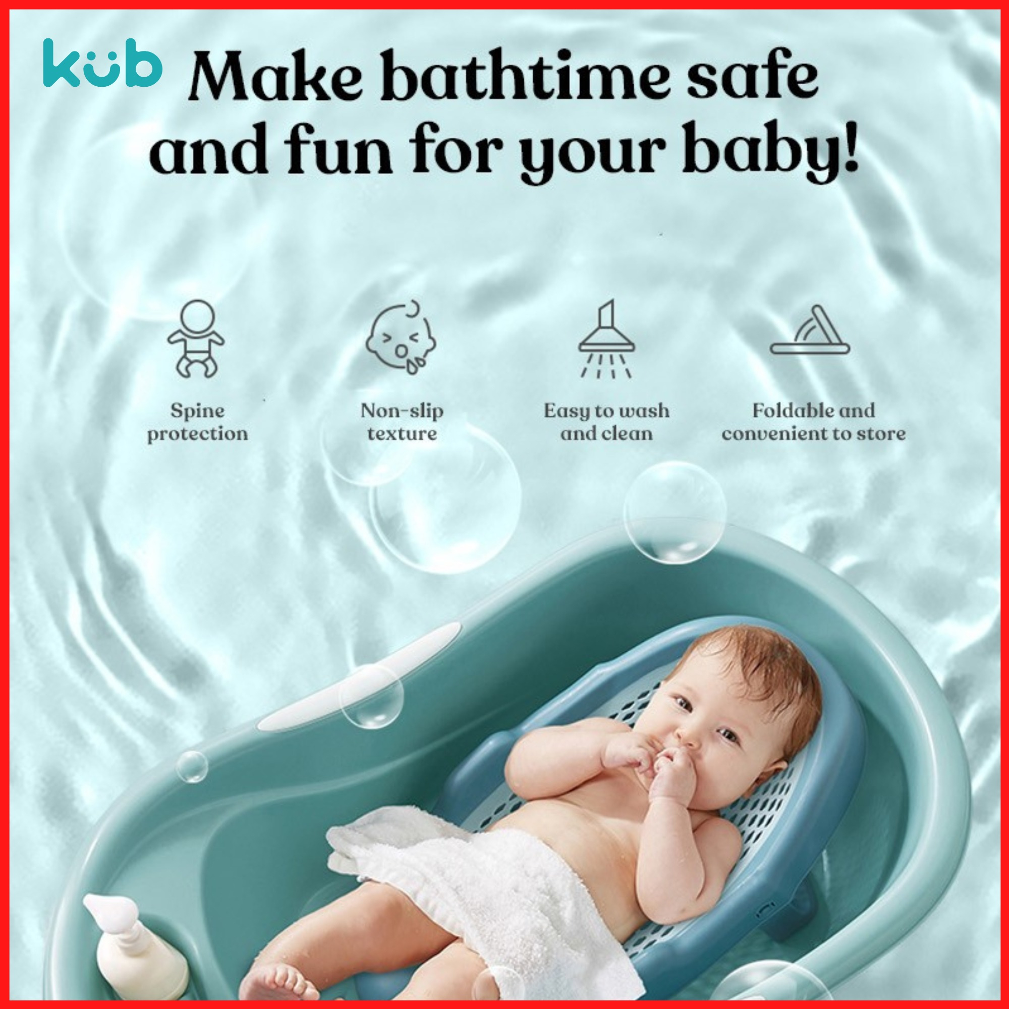 KUB Foldable Bath Rack Blue