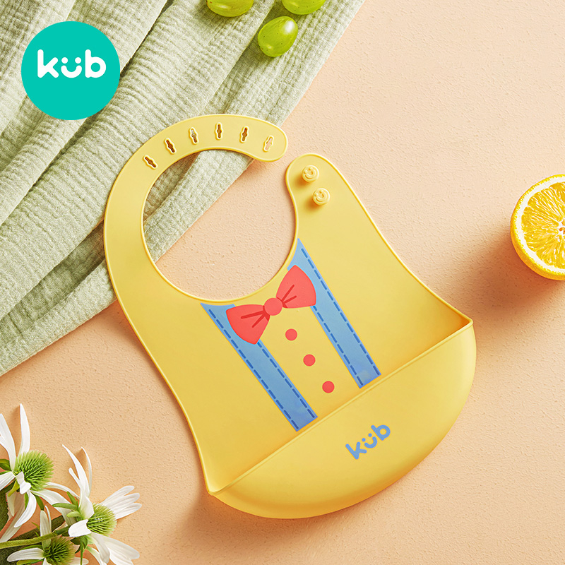 KUB Foldable Silicone Bib (Monster) -Yellow