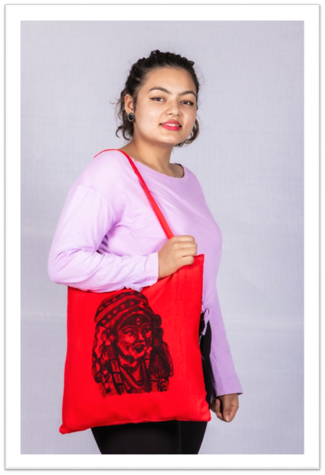 Jholaa Kumari Print in Red