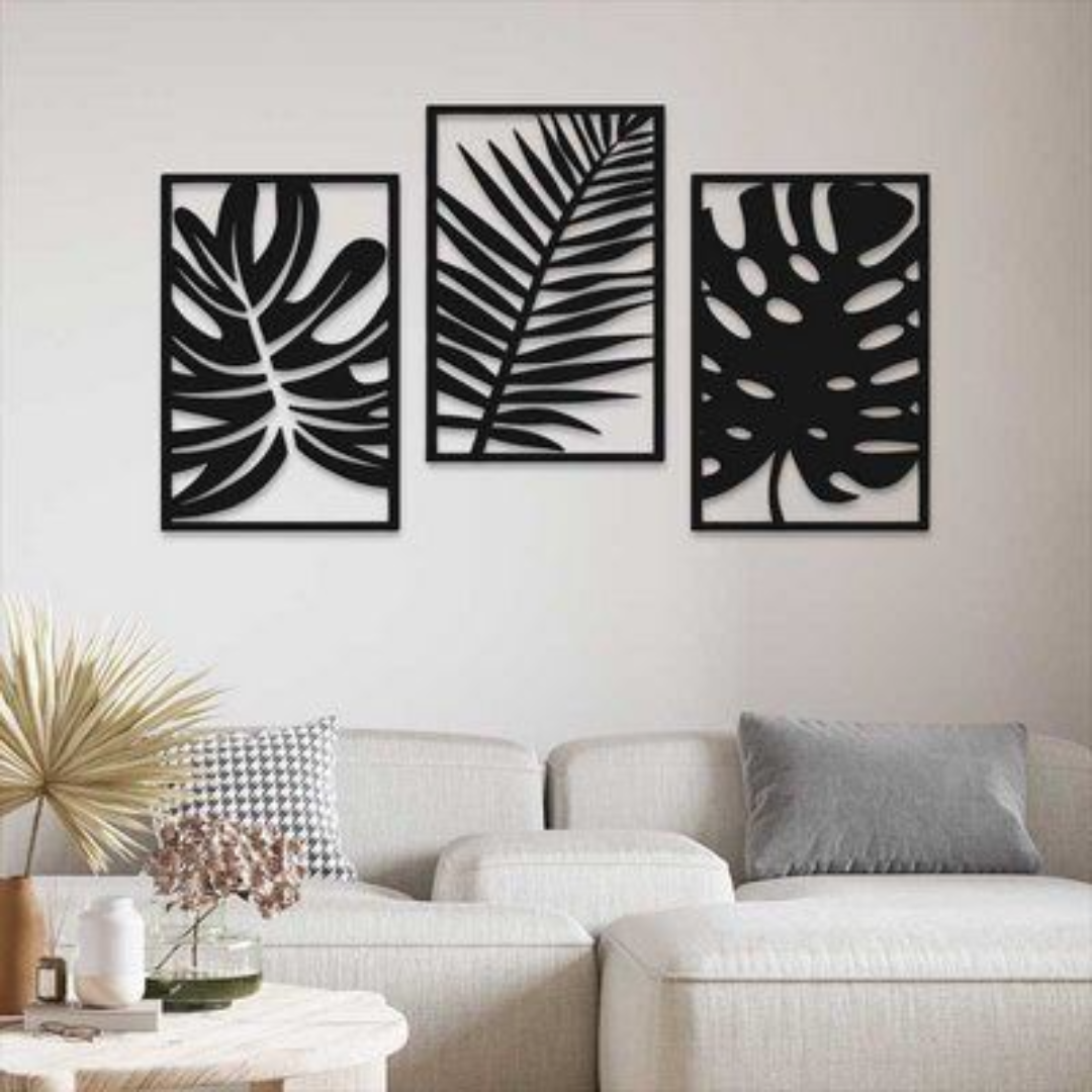 Ressence Decor - Leaf Wall Canvas 3pc