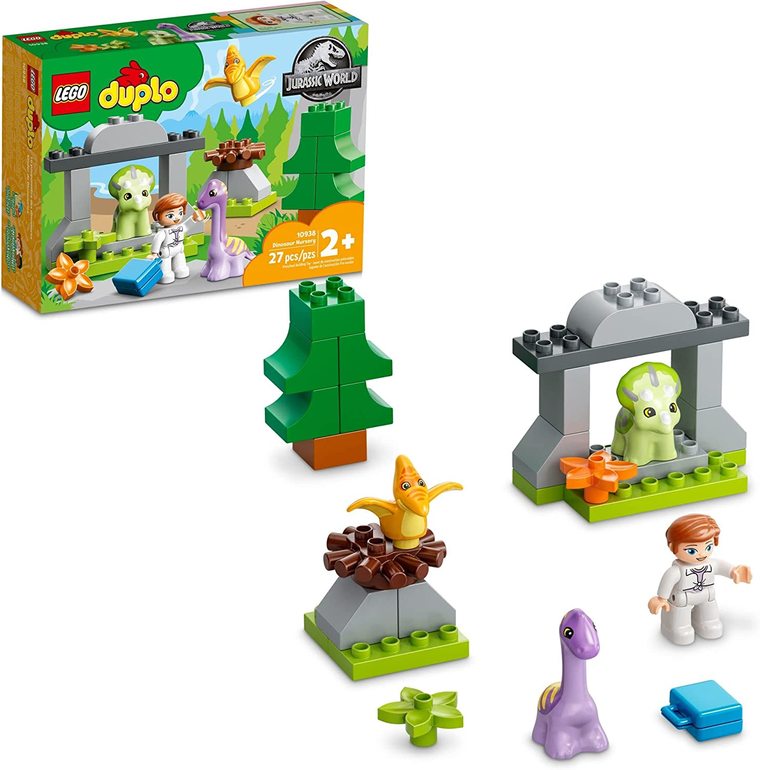 LEGO 10938 DUPLO Jurassic World Dinosaur Nursery, Building Toy Set for Preschool Kids, Toddler Boys and Girls Ages 2+