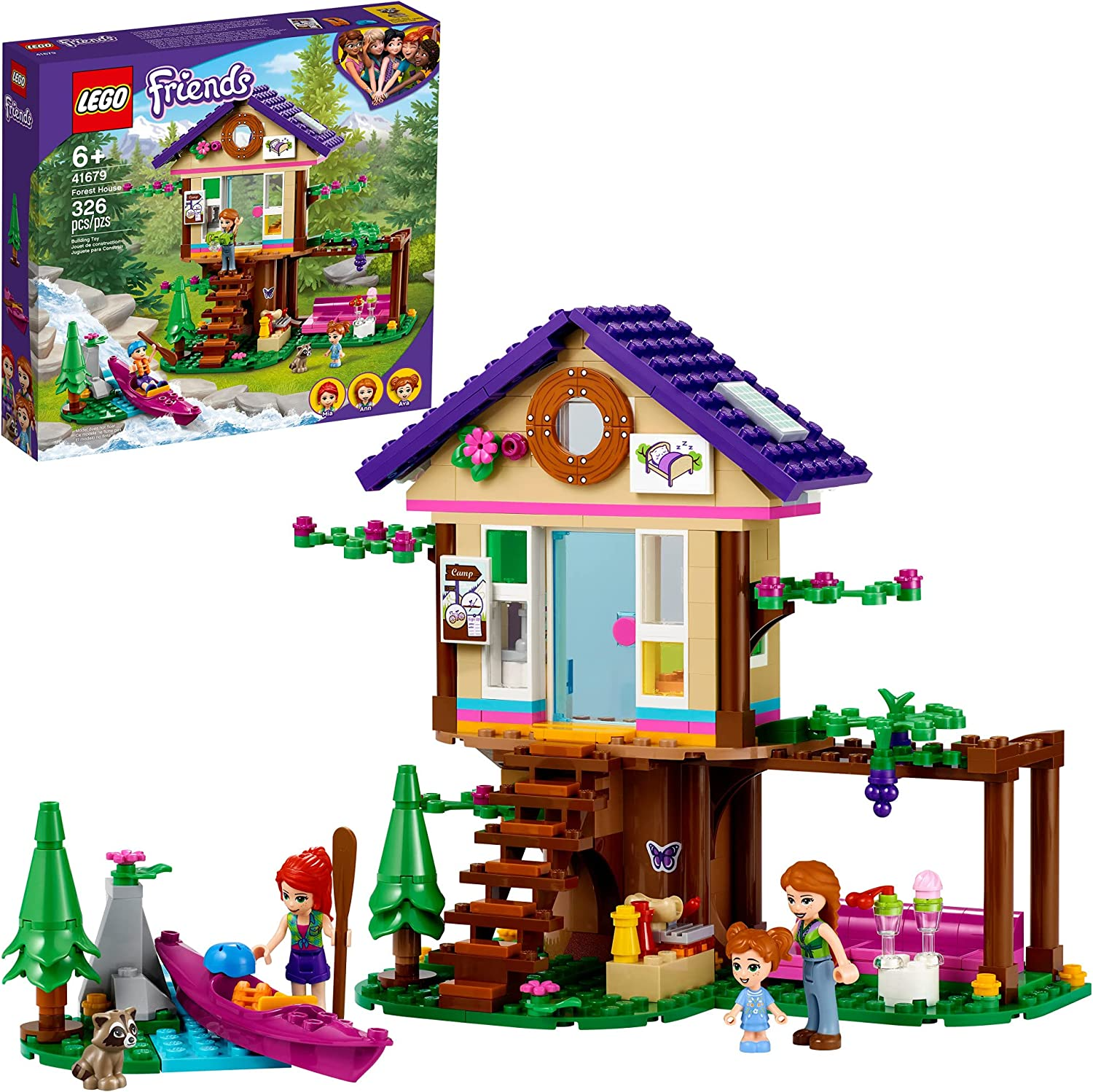 LEGO Friends Forest House 41679 Building Kit; Forest Toy with a Tree House