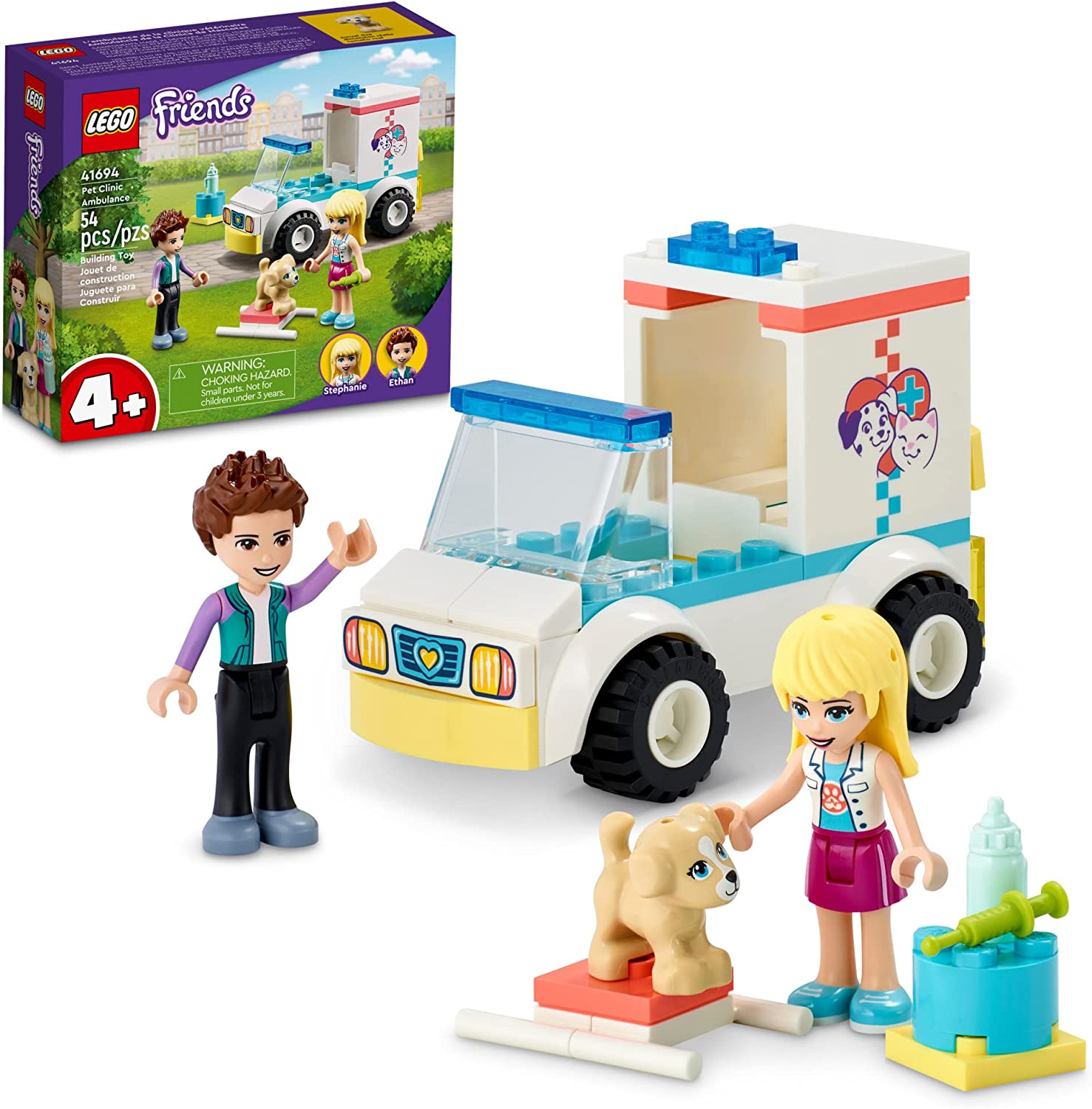 LEGO Friends Pet Clinic Ambulance 41694 Building Kit, for Kids Aged 4 and up