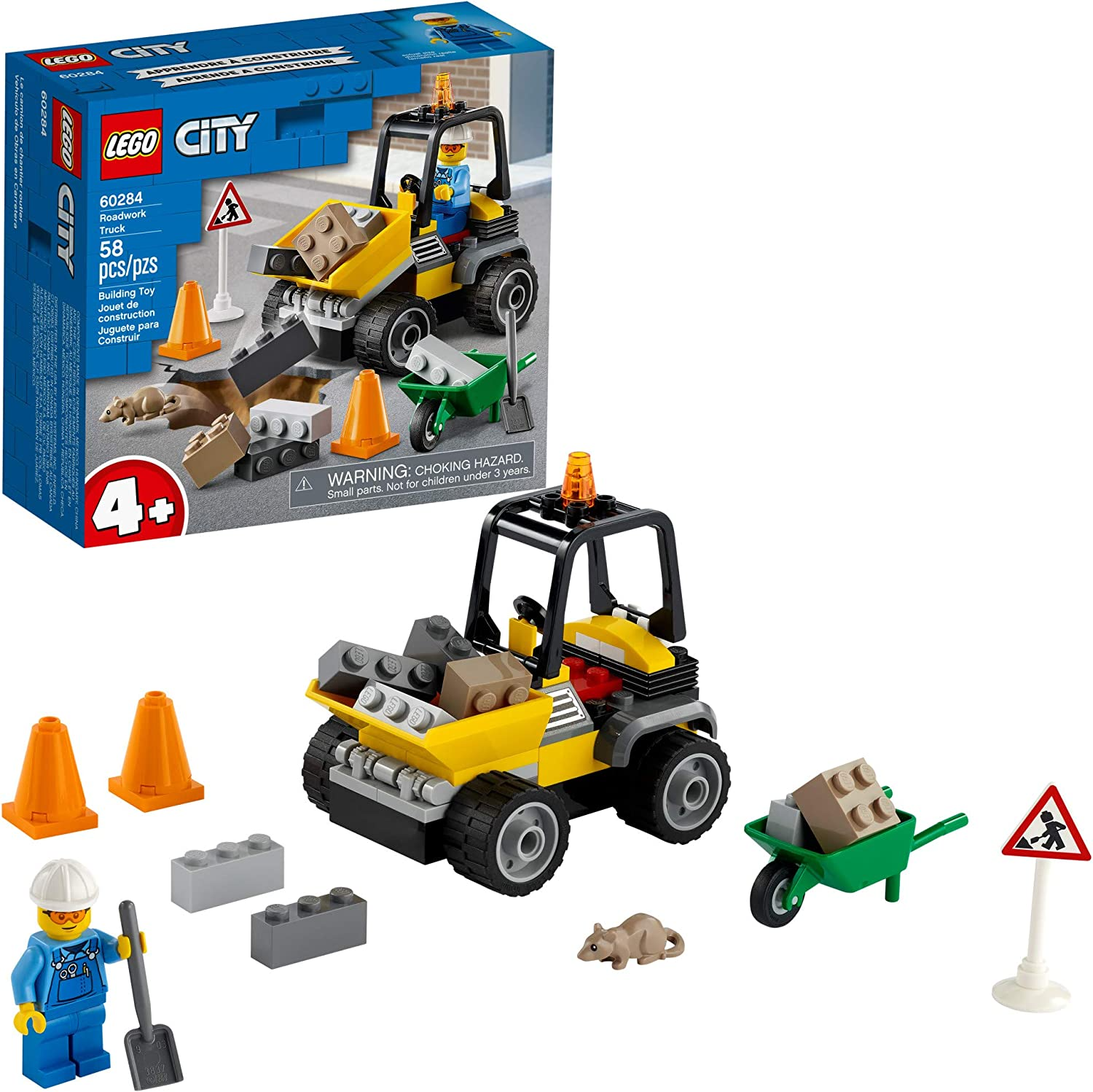 LEGO City Roadwork Truck 60284 Toy Building Kit