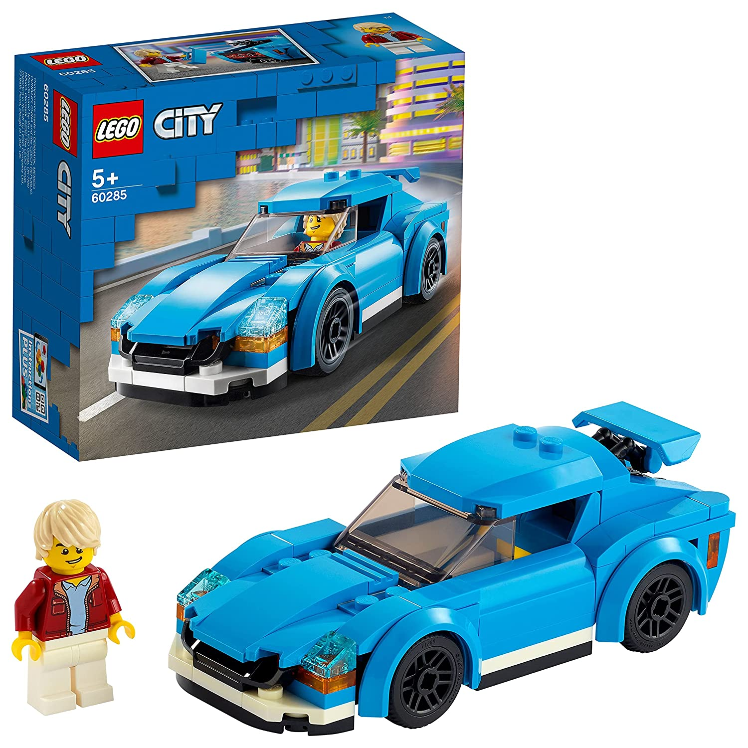 LEGO 60285 City Great Vehicles Sports Car Toy with Removable Roof, Racing Cars Building Sets