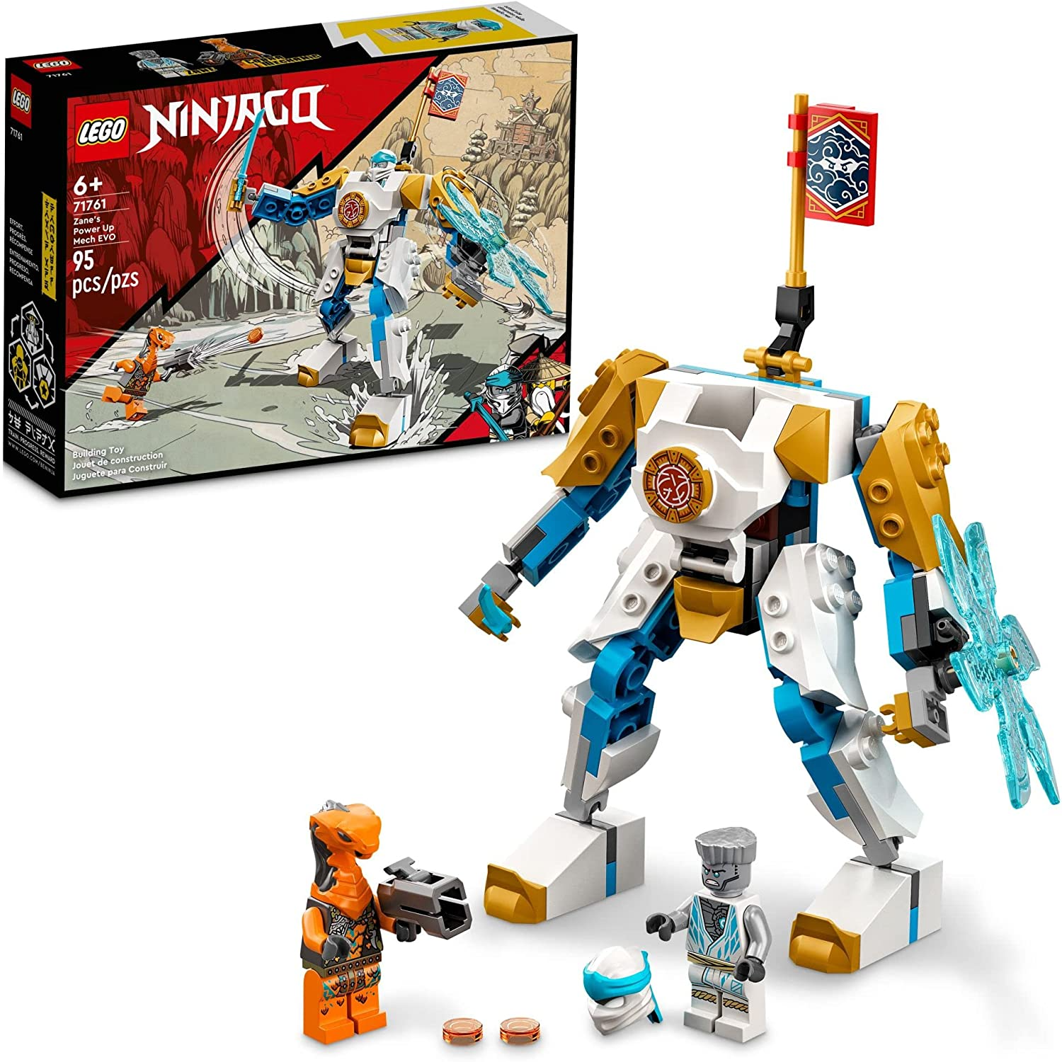 LEGO Ninjago Zane’s Power Up Mech EVO 71761 Building Toy Set