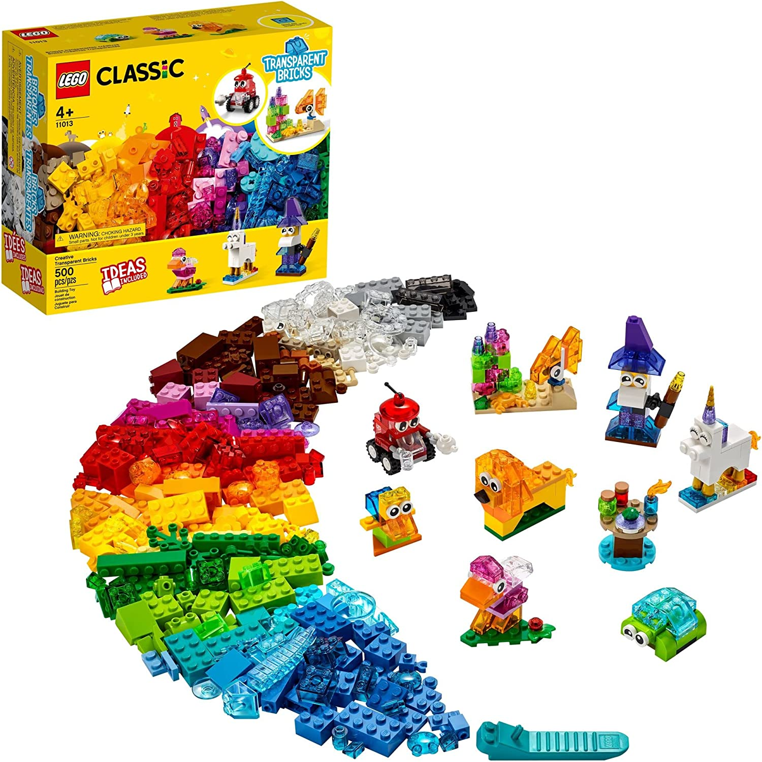 LEGO Classic Creative Transparent Bricks 11013 Building Toy Set for Kids