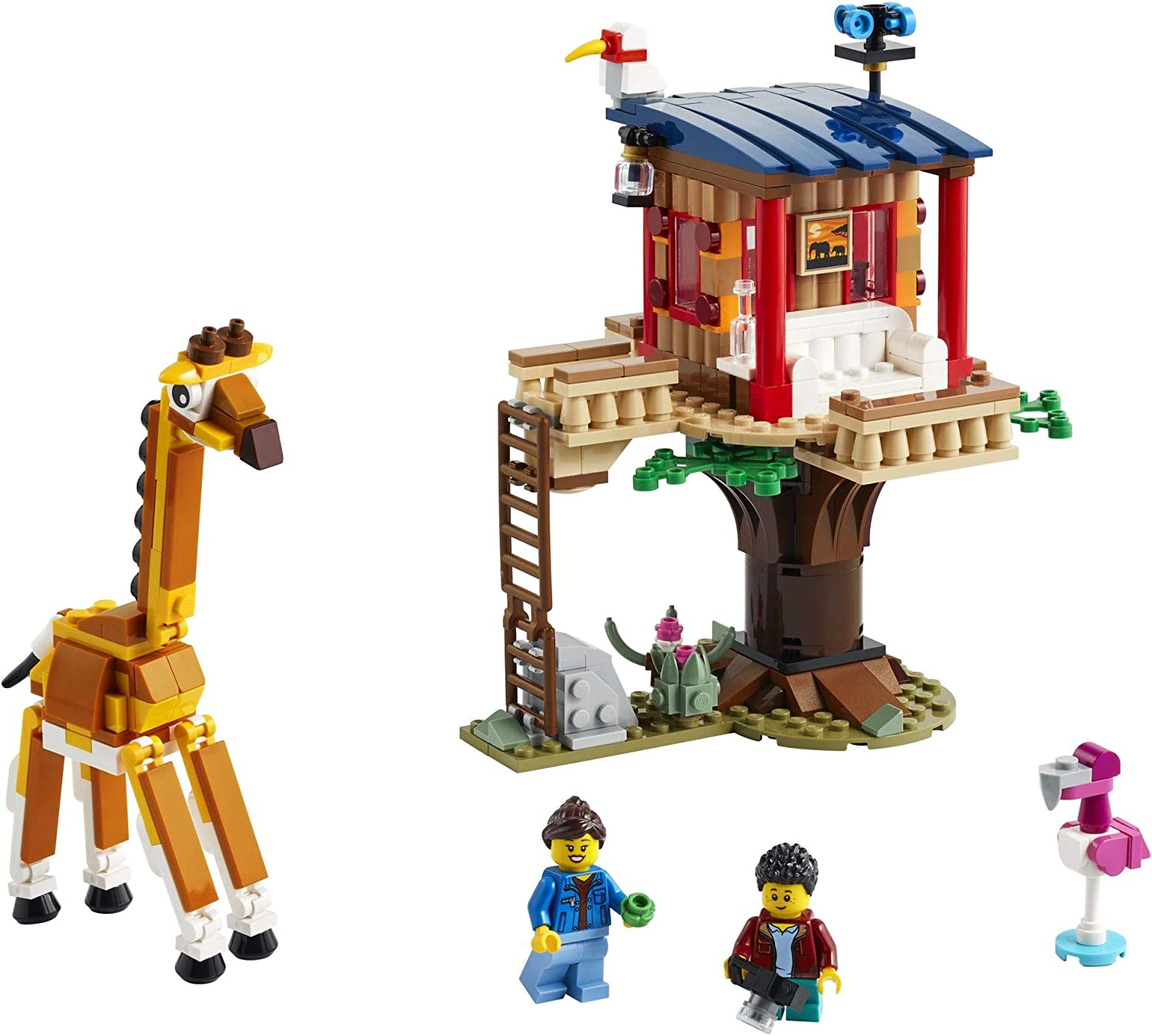 LEGO Creator 3in1 Safari Wildlife Tree House 31116 Building Kit Featuring a House Toy, Biplane Toy and Catamaran Toy