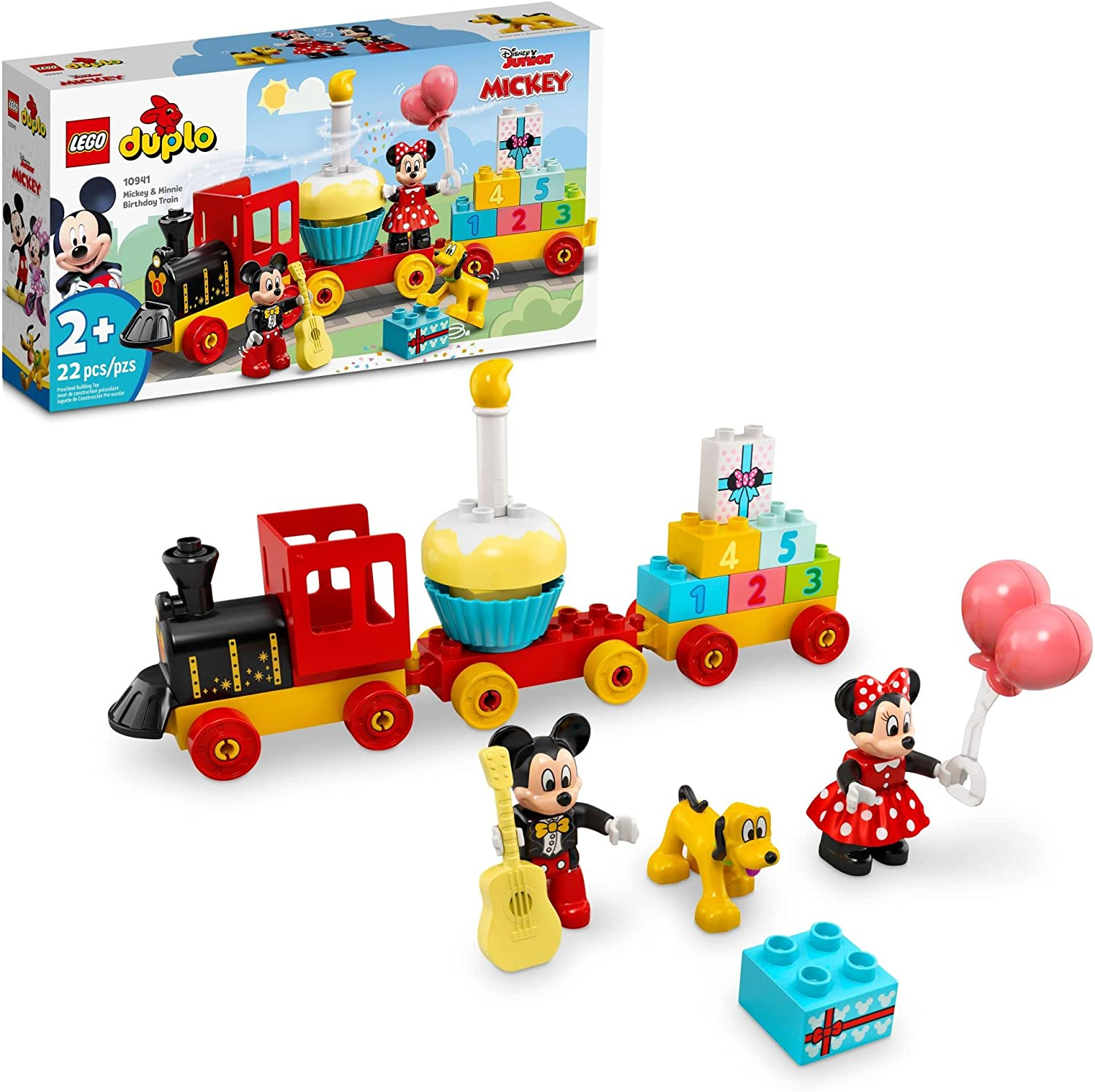 LEGO 10941 DUPLO Disney Mickey & Minnie Birthday Train, Building Toy Set for Kids