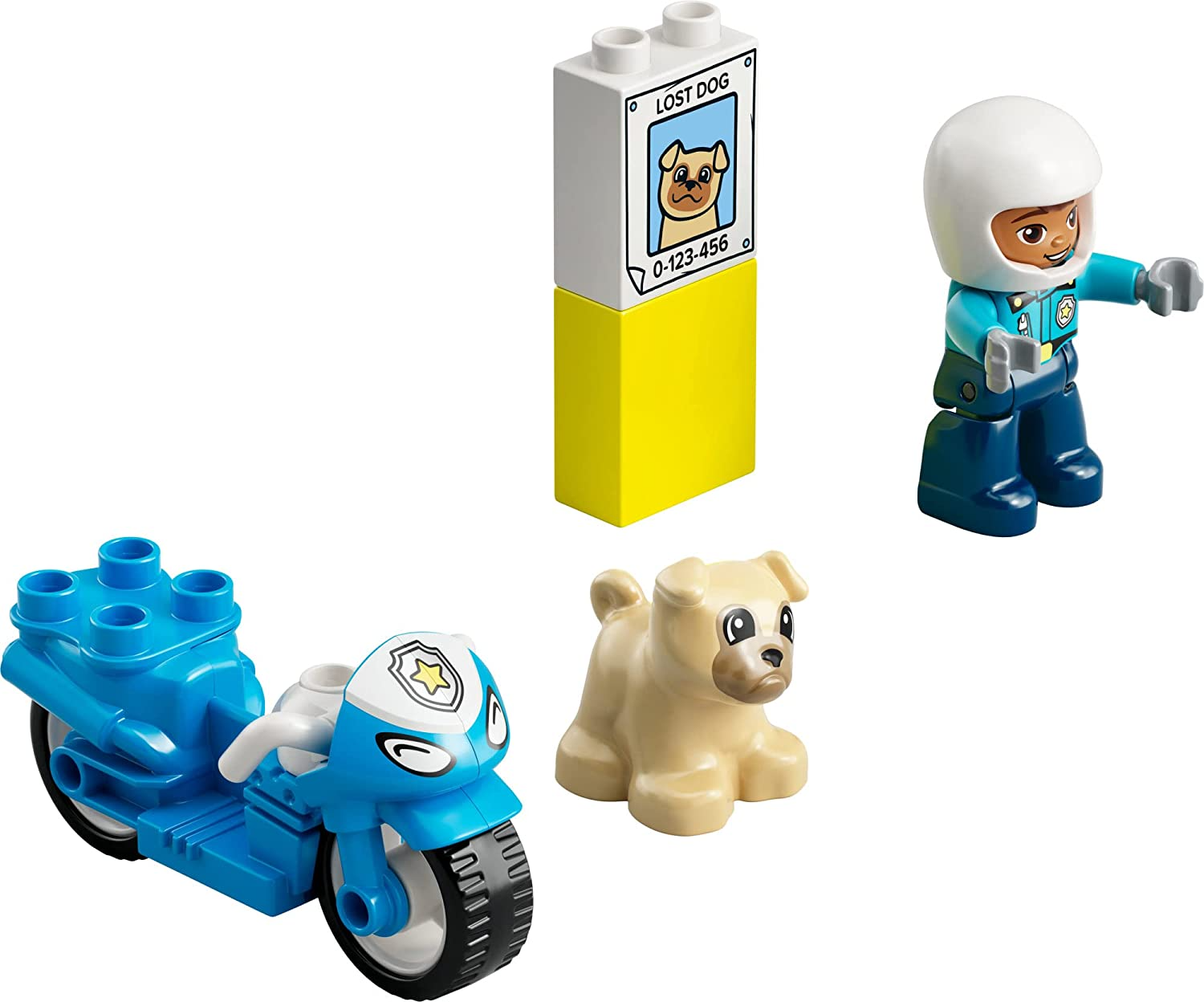 LEGO 10967 DUPLO Town Police Motorcycle Building Toy Set for Preschool Kids