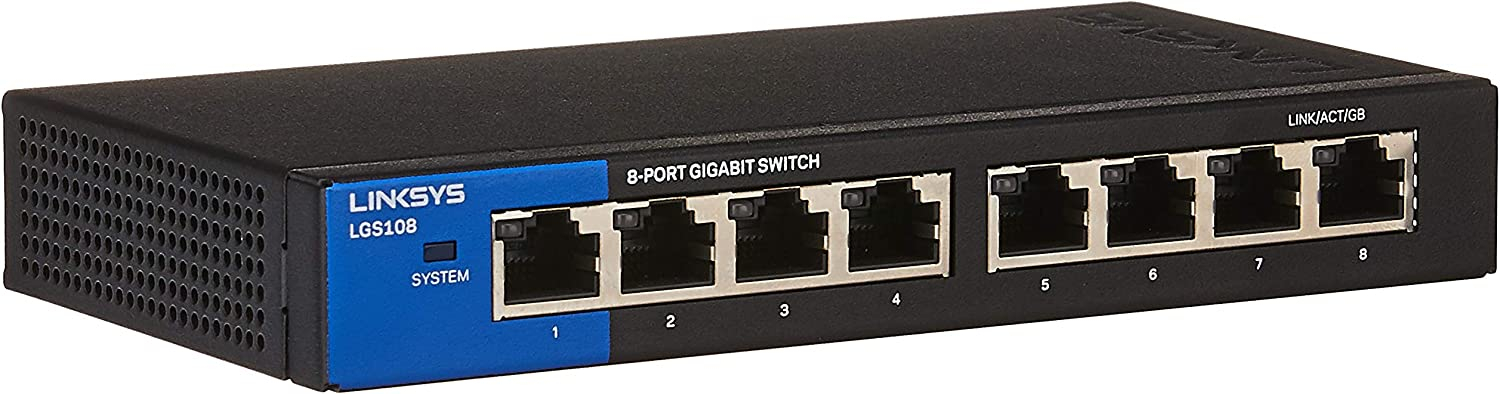 Linksys LGS108-AP 8 Ports Business Desktop Gigabit Switch, Black