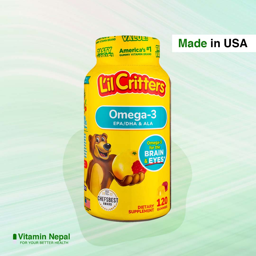 Lil Critters Omega-3 Supplement EPA / DHA & ALA – 120 Gummies