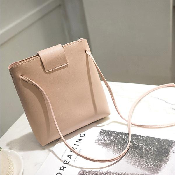 Pink Women’s Fashion Pearl Deer Lock PU Leather Shoulder Bag 41001284