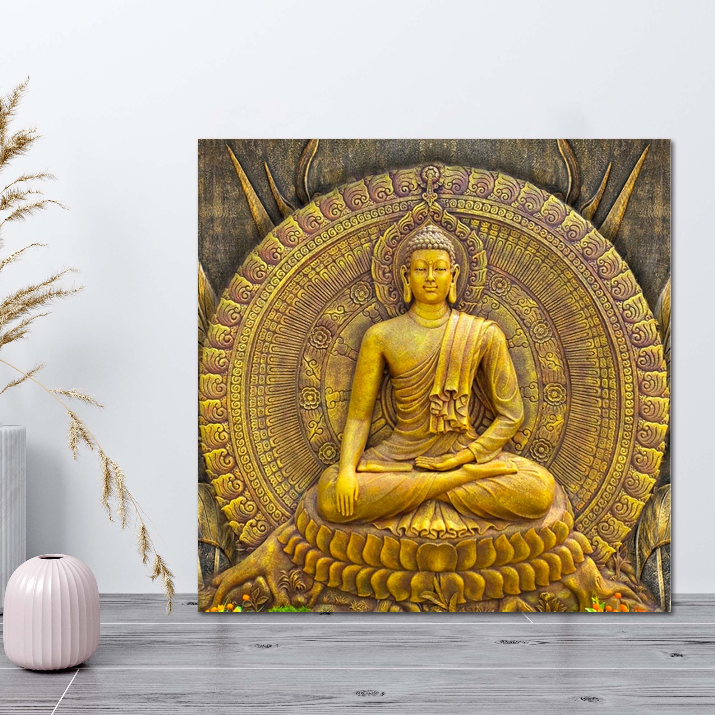 Lord Buddha Single Panel Canvas | Wall | Home Decor | Canvas | Wall Art With Frame Inside By Etraders Nepal