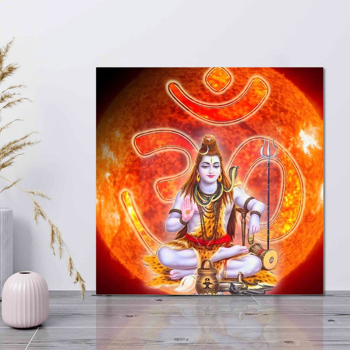 Lord Shiva Single Panel Canvas | Wall | Home Decor | Canvas | Wall Art With Frame Inside