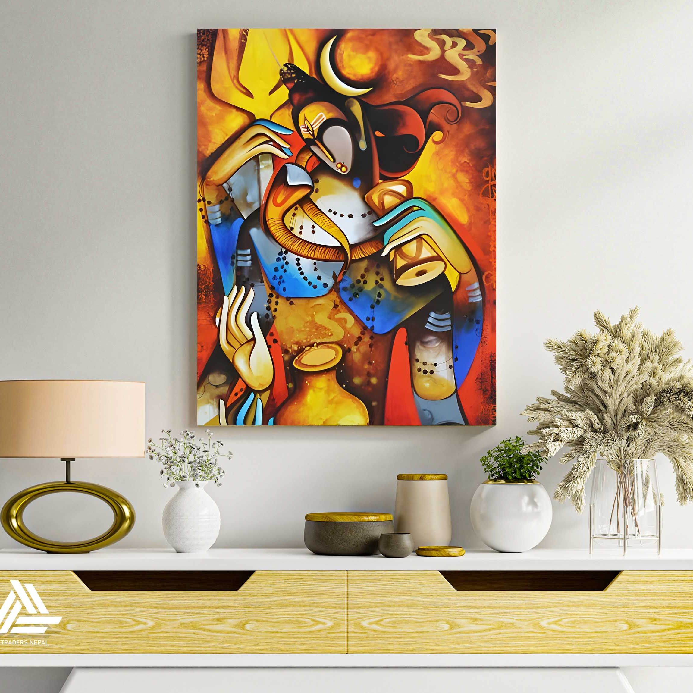 Lord Shiva Single Panel Canvas | Wall | Home Decor | Canvas | Wall Art With Frame Inside