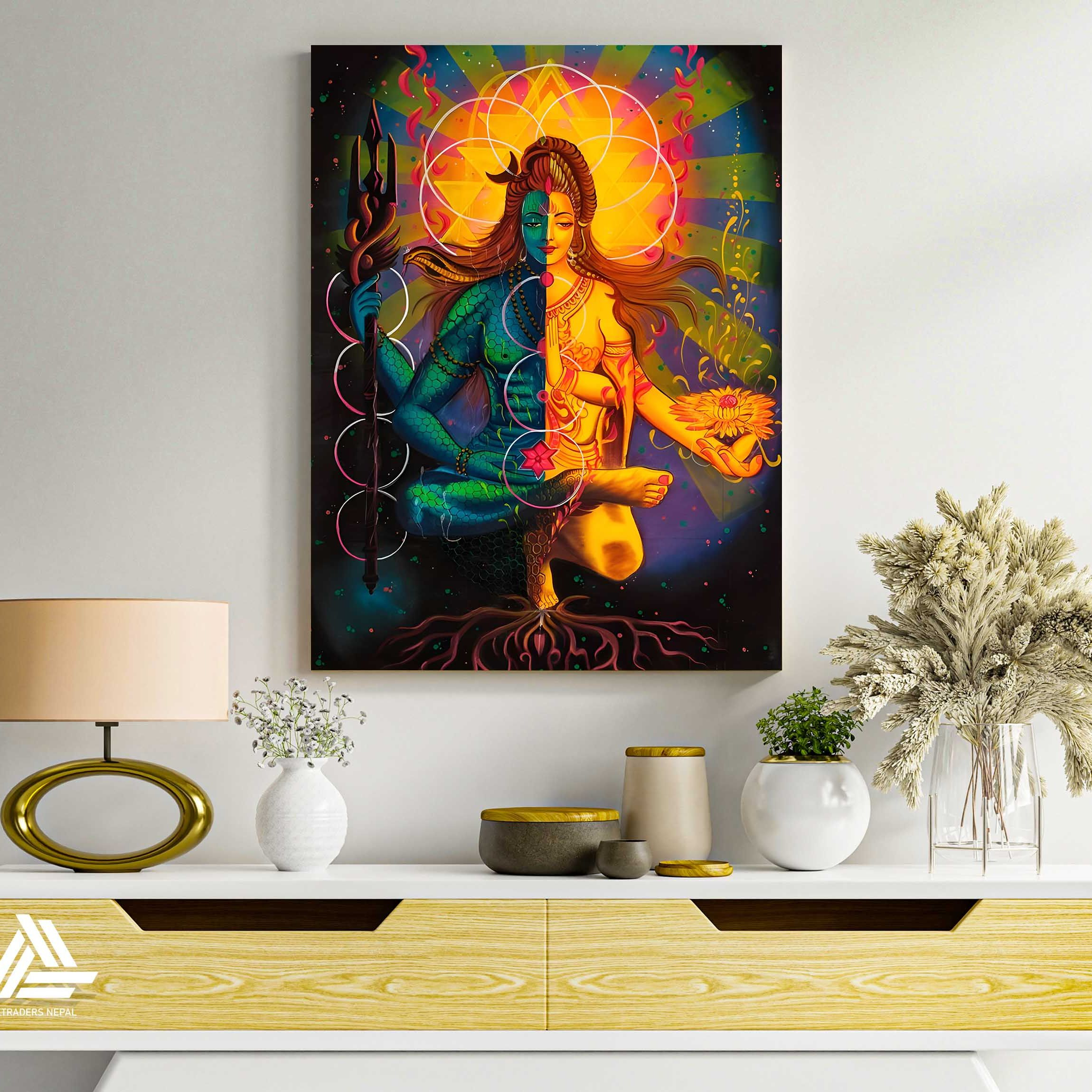 Lord Shiva Single Panel Canvas | Wall | Home Decor | Canvas | Wall Art With Frame Inside