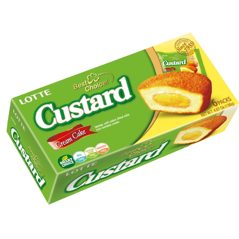 Lotte Custard Cream Cake 6 Pack