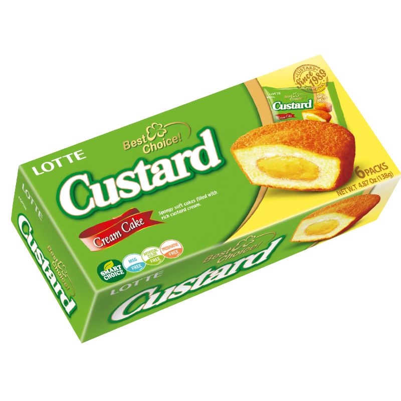 Lotte Custard Cream Cake 6 Pack 138g