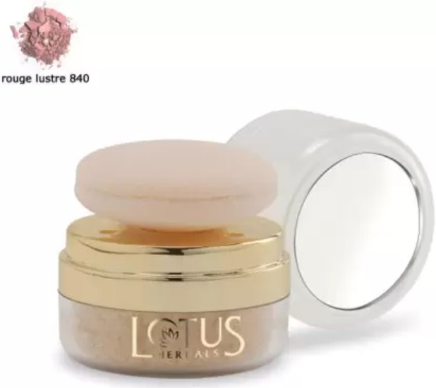LOTUS HERBALS Naturalblend Translucent Loose Powder with Auto Puff SPF-15, Rouge Lustre 840 Compact 10 g
