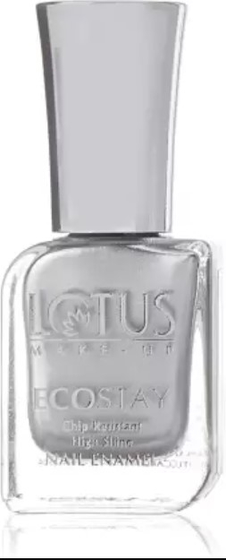 Lotus Make Up Ecostay Nail Enamel High Shine Silver Chorme E42
