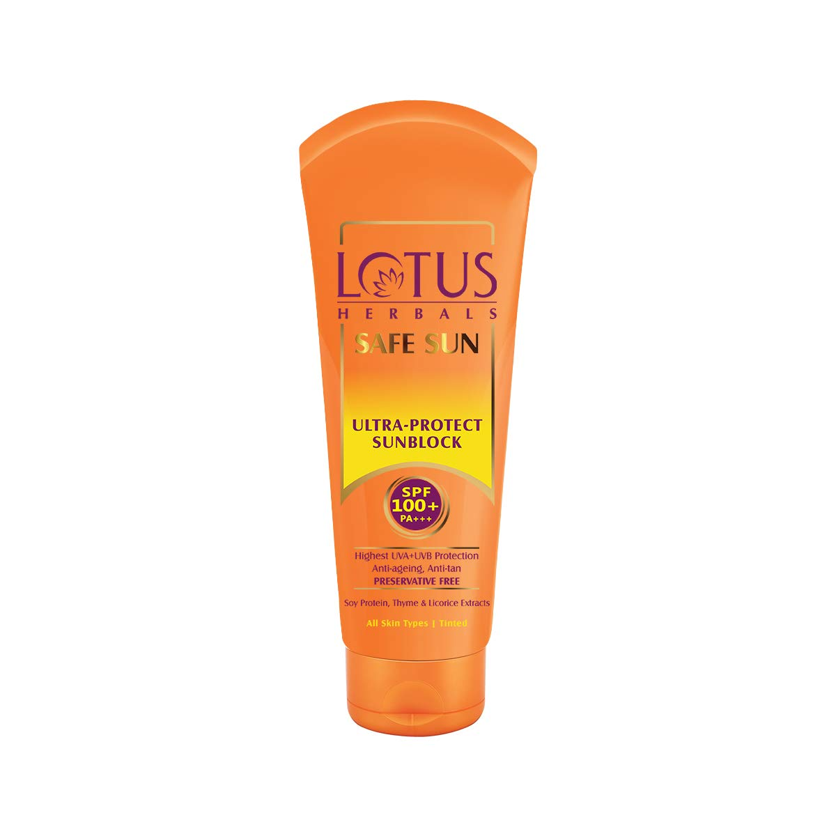 Lotus Herbals Safe Sun Anti Ageing Anti Tan Ultra Sunblock SPF-100+ PA+++ 50ml