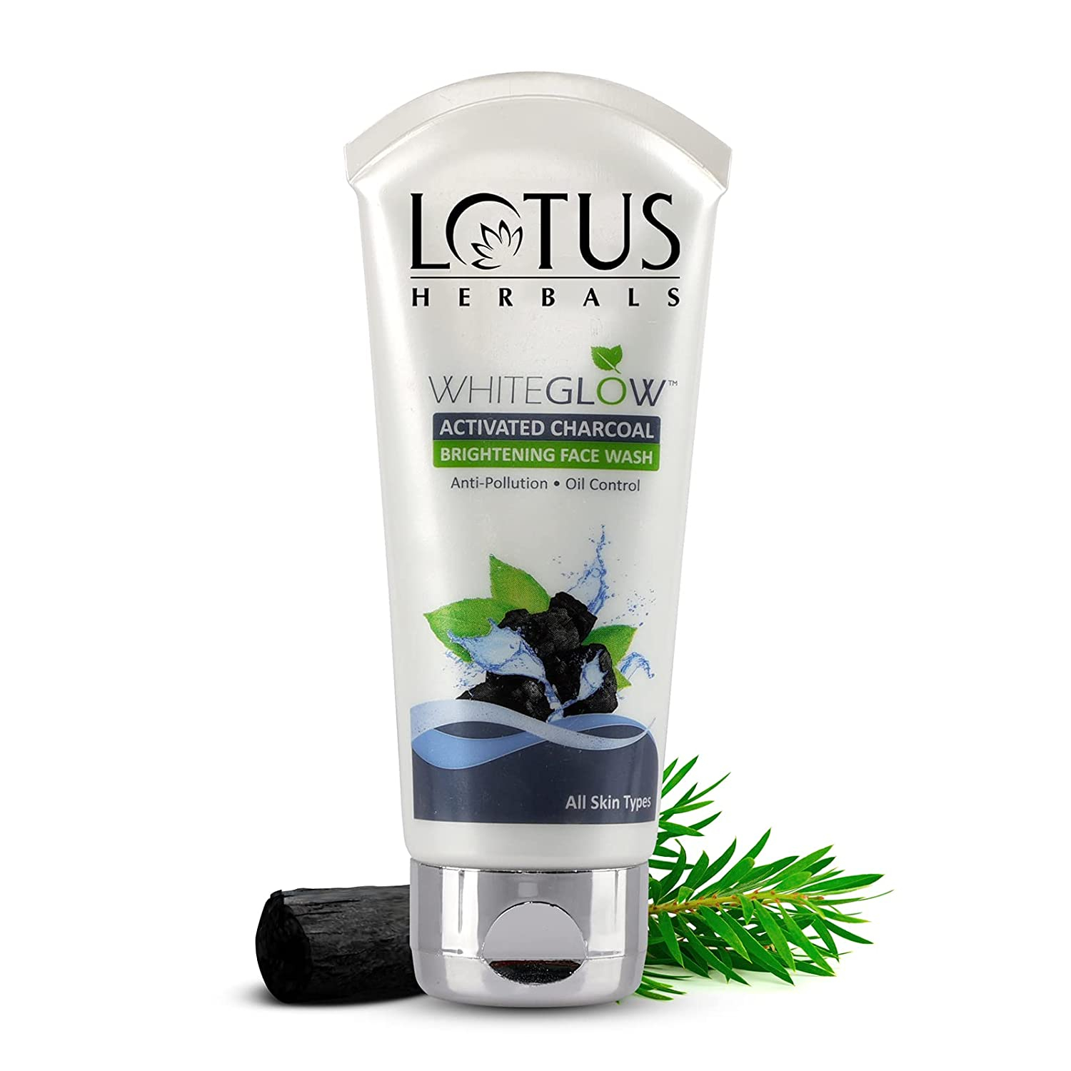 Lotus Herbals Whiteglow Activated Charcoal Brightening Face Wash, 50 g