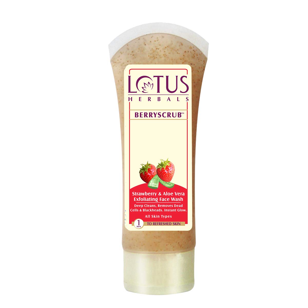 Lotus Herbals Berry Scrub Strawberry & Aloe Vera Exfoliating Face Wash 80g
