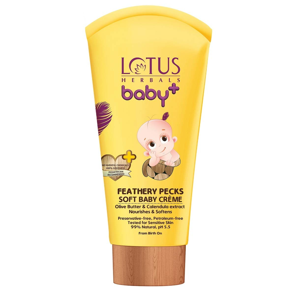 Lotus Herbals Baby+ Feathery Pecks Soft Baby Cream  100gm