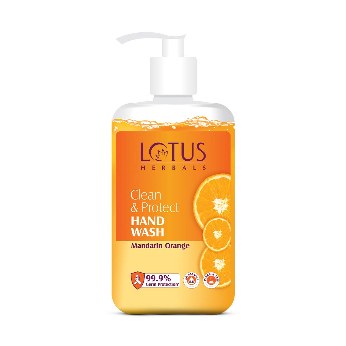 Lotus Herbals Clean & Protect Hand Wash Mandarin Orange 280 ml