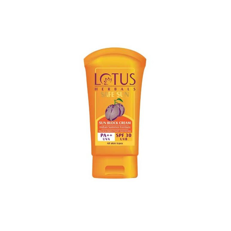 Lotus Herbals Safe Sun Sun Block Cream PA+++ SPF 30, 75gm