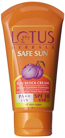 Lotus Herbals Safe Sun Block Cream SPF 30, 50g