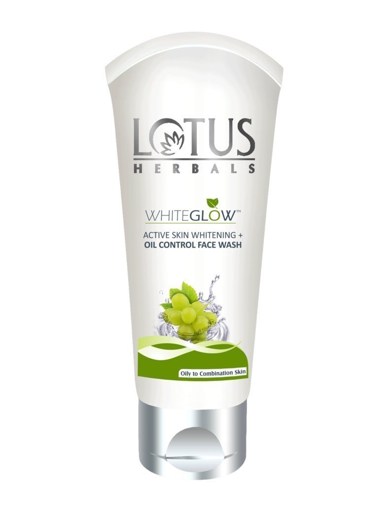 Lotus Herbals White Glow Active Skin Whitening and Oil Control Facewash, 100g
