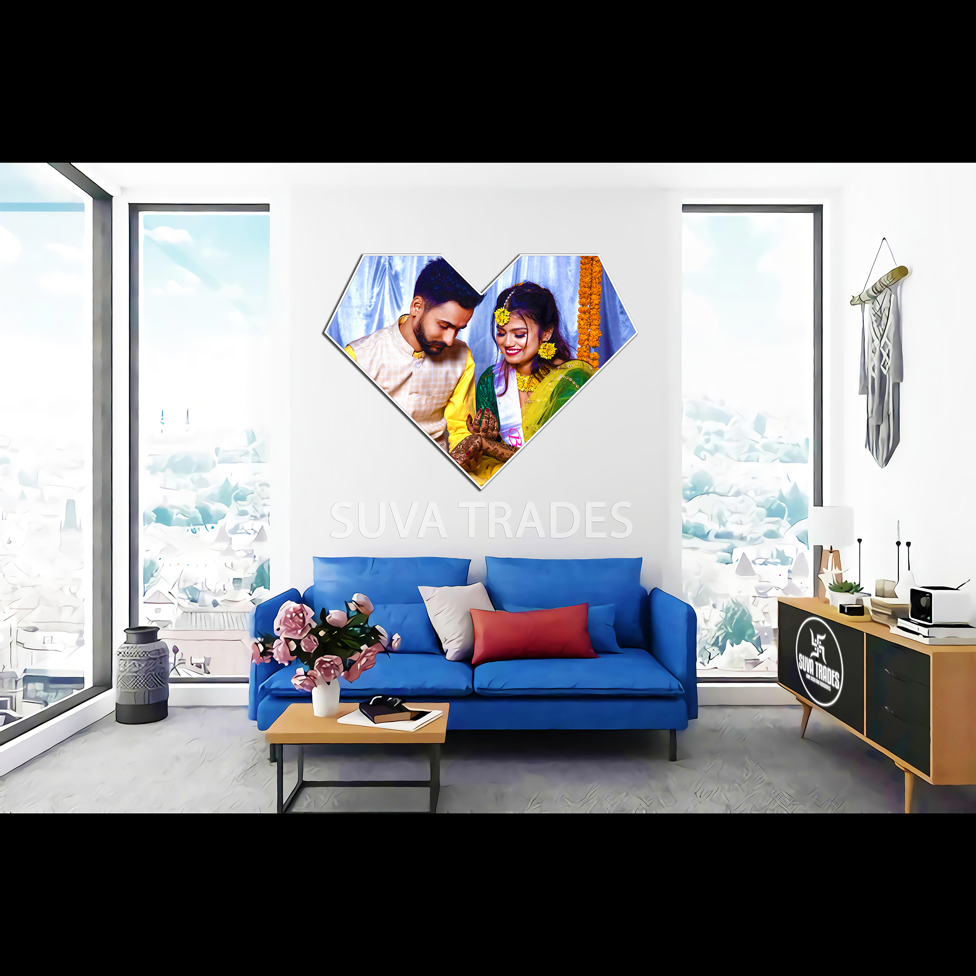 Valentine Heart Love Shape Canvas with your picture by Suva Trades