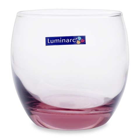 LUMINARC SALTO PINK LOW GLASS 320ML J5386