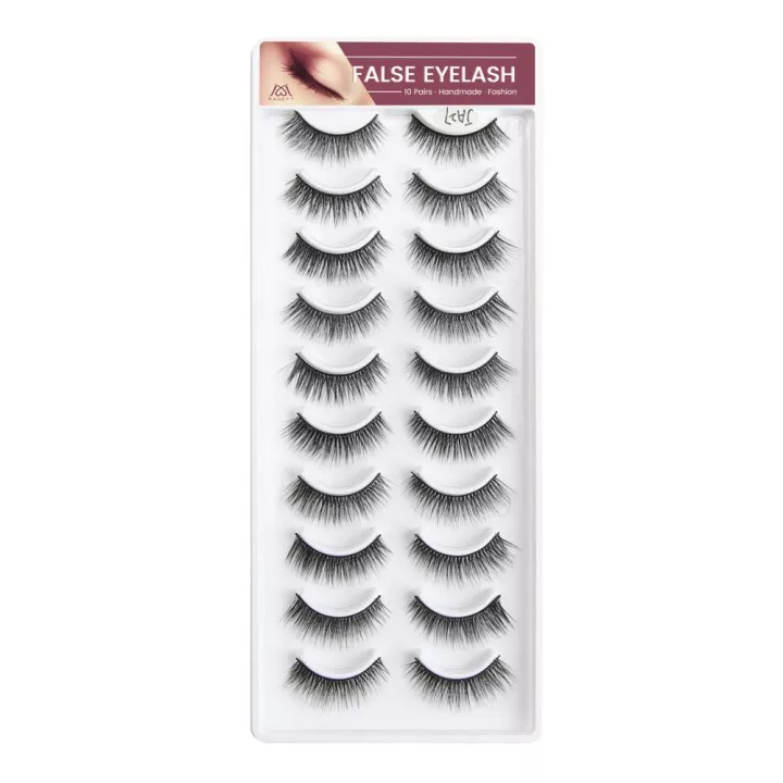 MAANGE 10 Pairs 3D Soft Mink Hair False Eyelashes Long Lasting Natural Lashes MGY7078