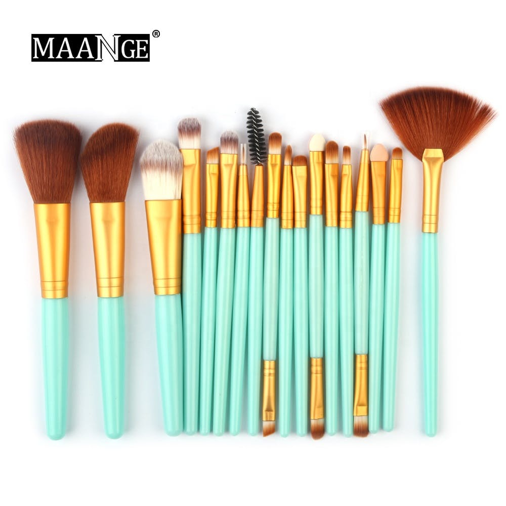 Maange 18pcs Makeup Brushes Comestic Powder Foundation Blush Eyeshadow Mag 5445lj