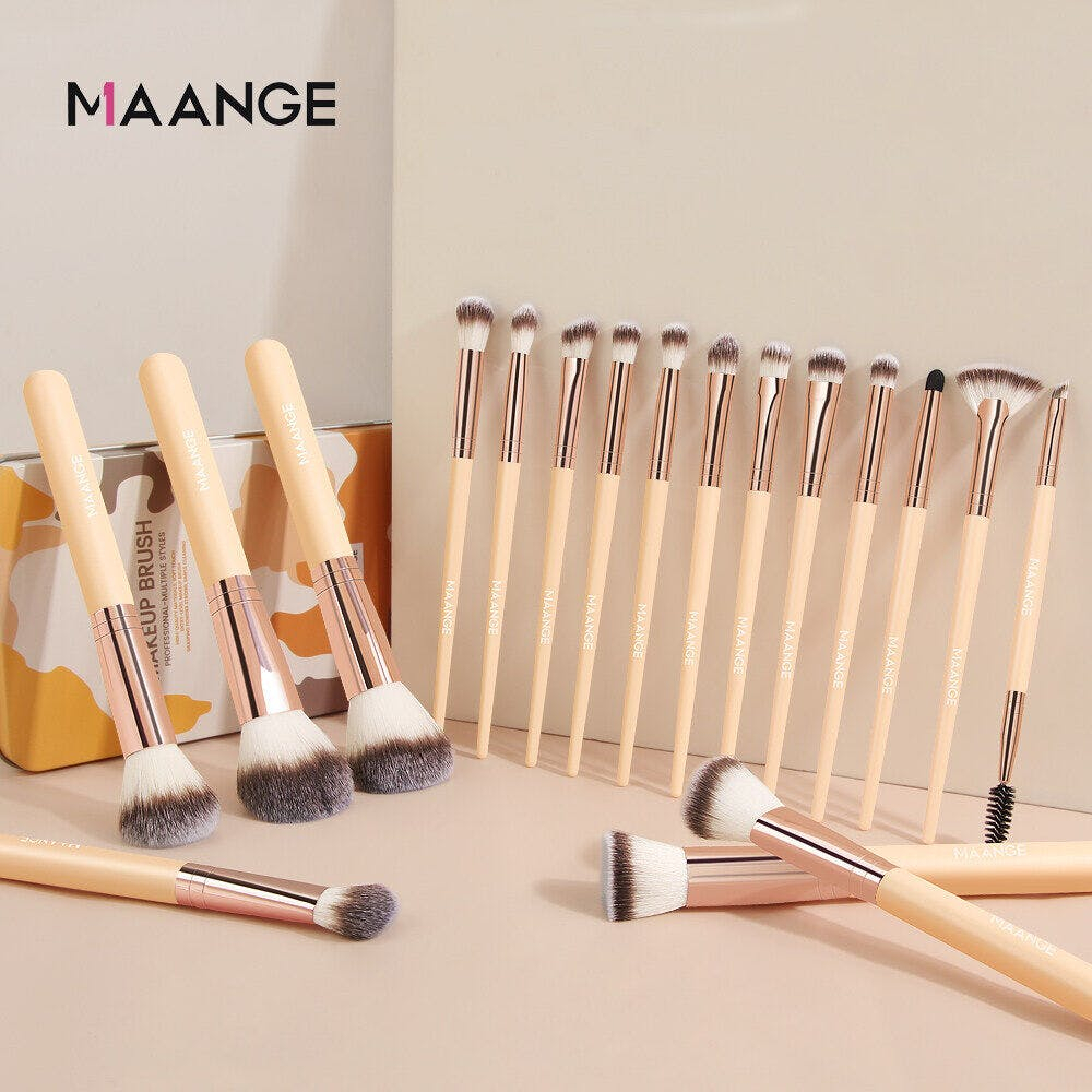 Maange 18pcs Professional Cruelty Free Makeup Brushes With Iron Box Mag5980f0206
