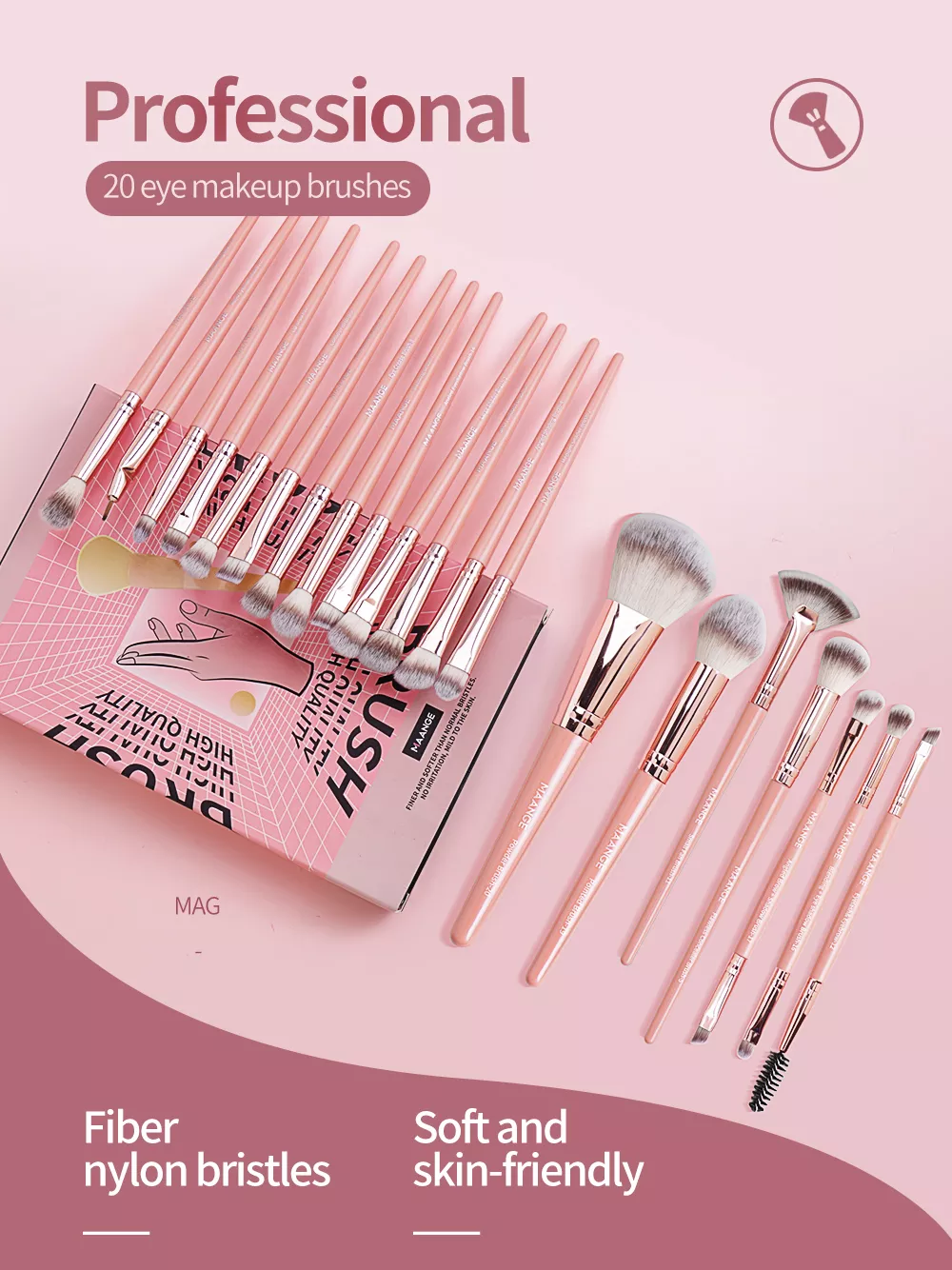 Maange 20pcs Professional Makeup Brushes Set With Box Mag5748rj