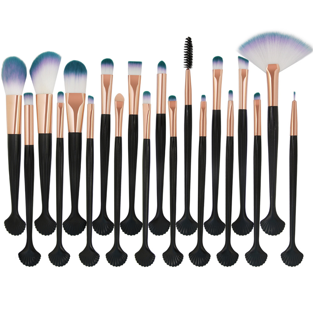 Maange 20pcs Wooden Handle Foundation Eyeshadow Eye Gold Black Makeup Brush Set Mag5516hj