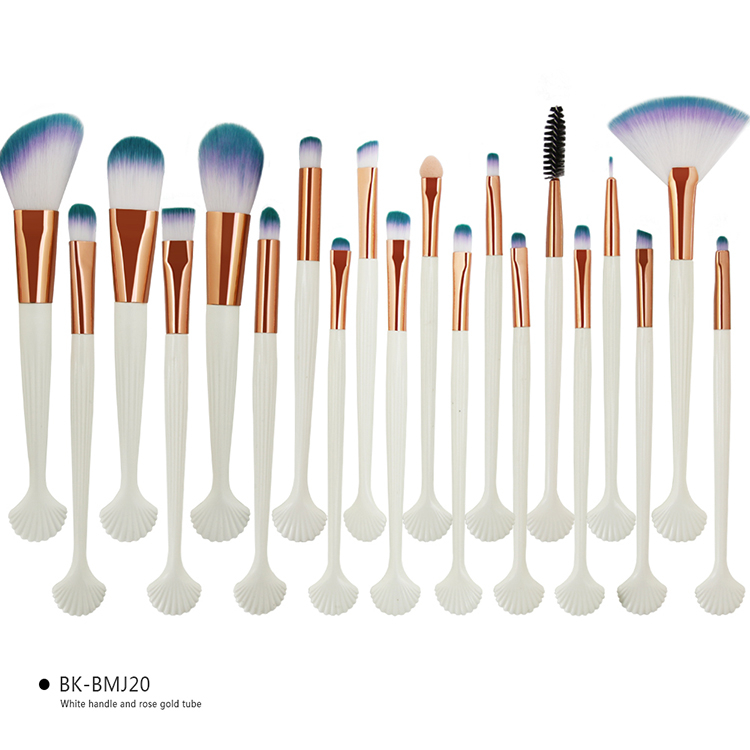 Maange 20pcs Wooden Handle Foundation Eyeshadow Eye Gold Black Makeup Brush Set Mag5516bmj