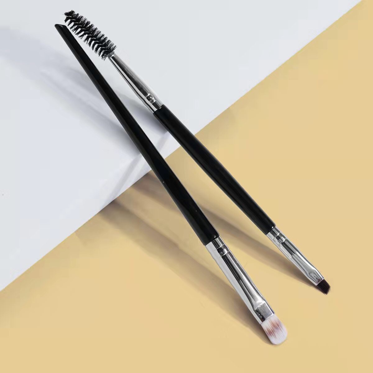 Maange 2pcs Eyebrow Brush 1pc Double-ended And 1pc Single Headed Brush Set Mag51045