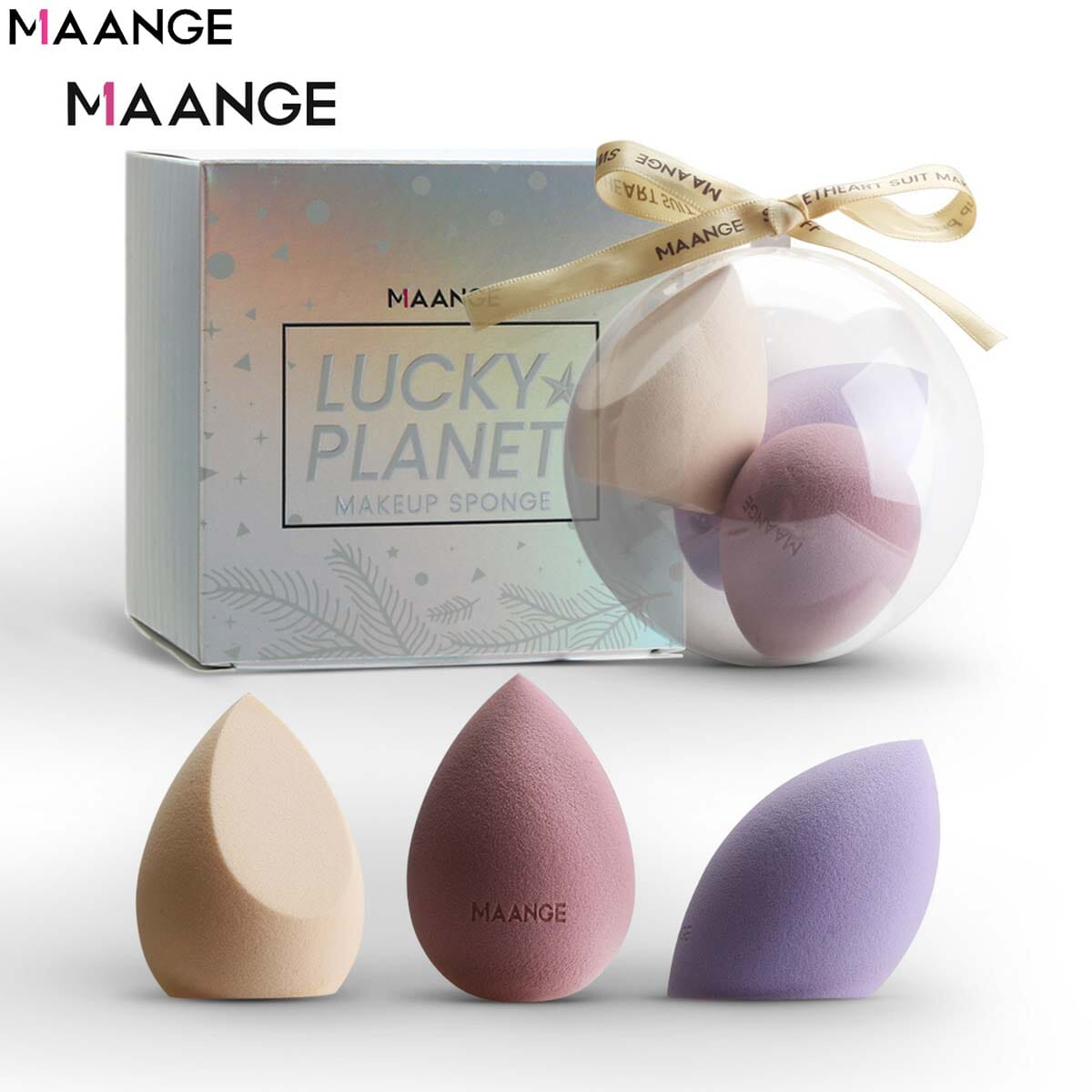 Maange 3 Pcs Makeup Foundation Sponge Christmas Gift Mag5914