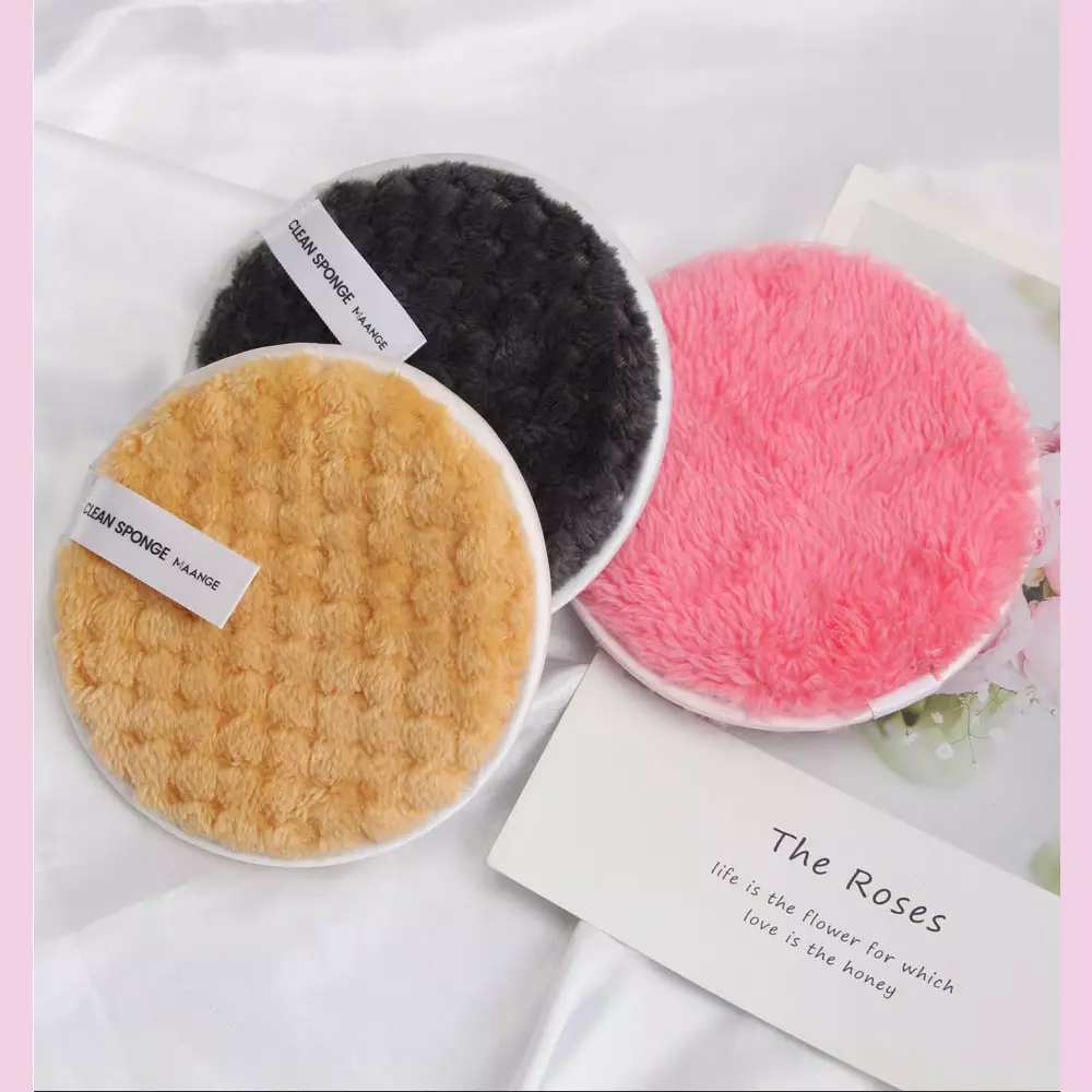 Maange 3pc Soft Lightweight Skin Care Makeup Remover Deep Cleansing Powder Puff