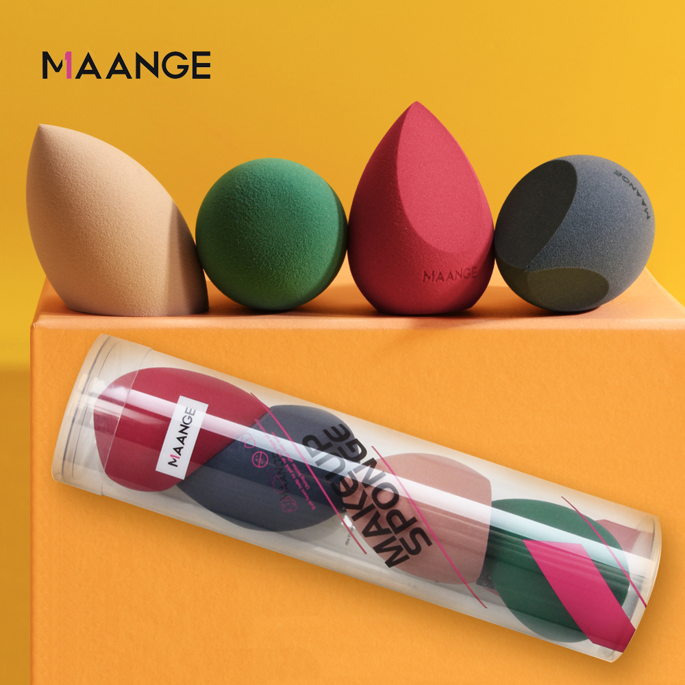 Maange 4 Pcs Makeup Sponge Makeup Egg Sponge Makeup Puff Beauty Powder Puffs Face Sponge