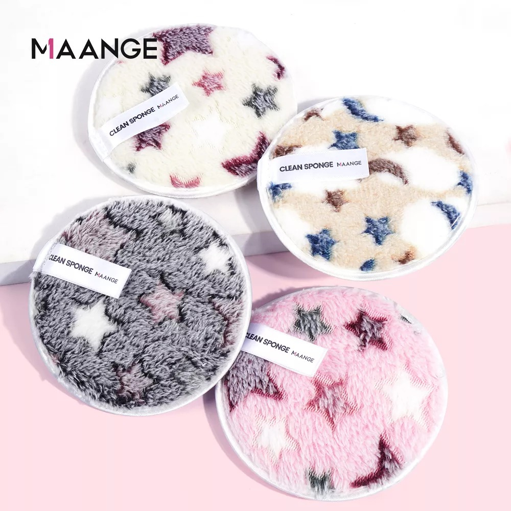 MAANGE 4Pcs Reusable Double Makeup Removal Puffs MAG51261-4A