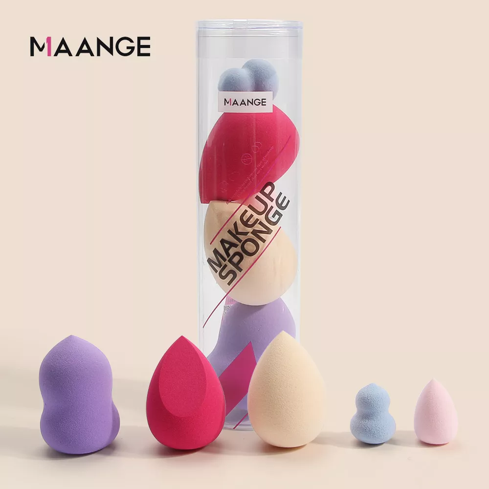 Maange 5pcs Makeup Puff Beauty Blender Sponge Mag51070-Red